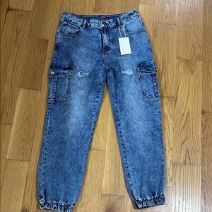 Blue Cargo Women Jeans